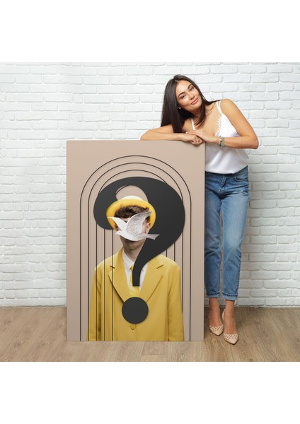 Yüzünde Kuş Olan Adam Pop Art TABLO-7848