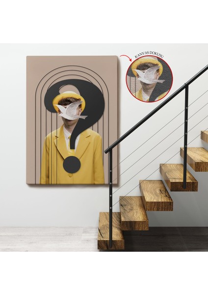 Yüzünde Kuş Olan Adam Pop Art TABLO-7848