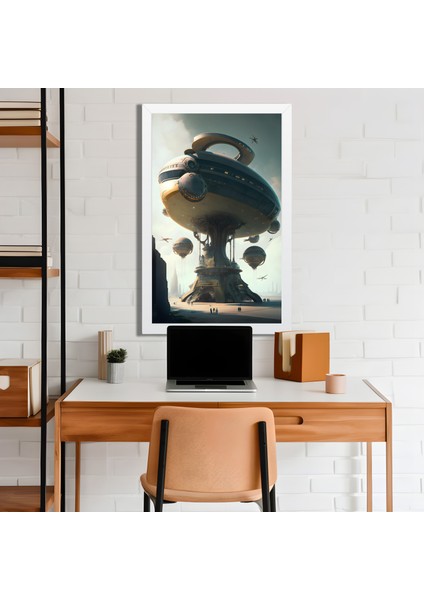 Space, Uzay, Yapay Zeka Mdf Plastik Çerçeveli Dekoratif Tablo 195