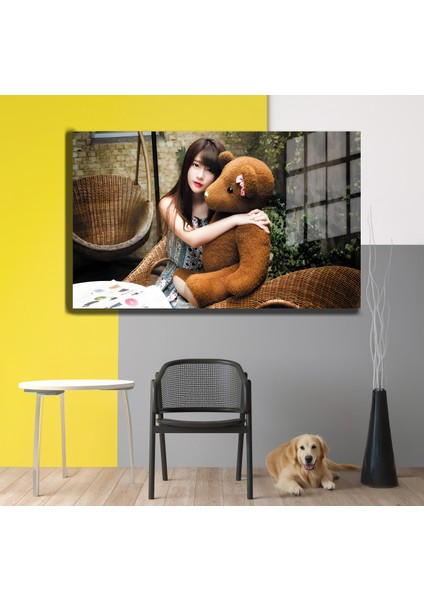 Eğlenceli Hayvanlar, Yapay Zeka Destekli, 3D Dekoratif Baskı Yatay Cam Tablo 314