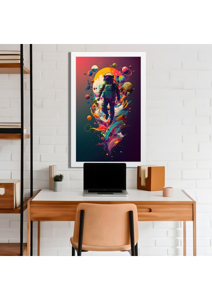 Space, Uzay, Yapay Zeka Mdf Plastik Çerçeveli Dekoratif Tablo 54