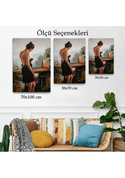 Siyah Elbiseli Kadın TABLOSU-7961