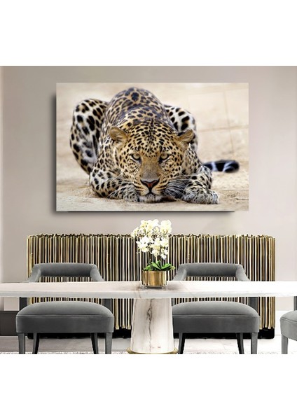 Leopar Cam Tablo | Hediyelik, Dekoratif, Ofis, Mutfak