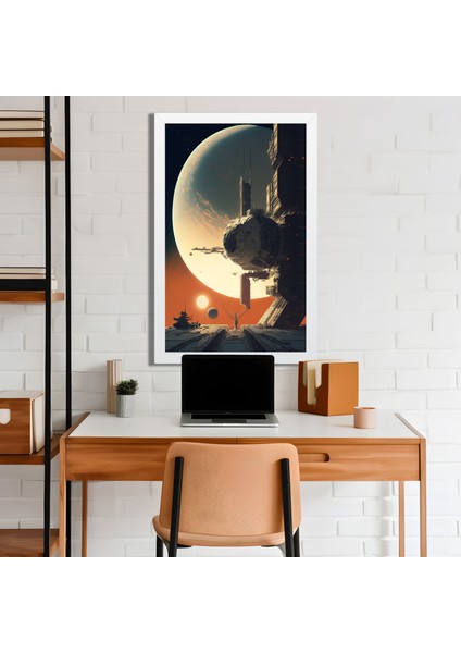 Space, Uzay, Yapay Zeka Mdf Plastik Çerçeveli Dekoratif Tablo 75