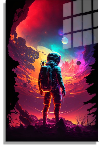 Space/uzay Yapay Zeka Özel Tasarım Cam Tablo Ofis, Mutfak Çocuk Odası, Salon 99