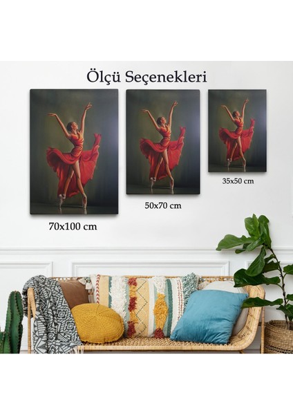 Kırmızı Kıyafetli Bale Yapan Kadın TABLOSU-7951 modelleri