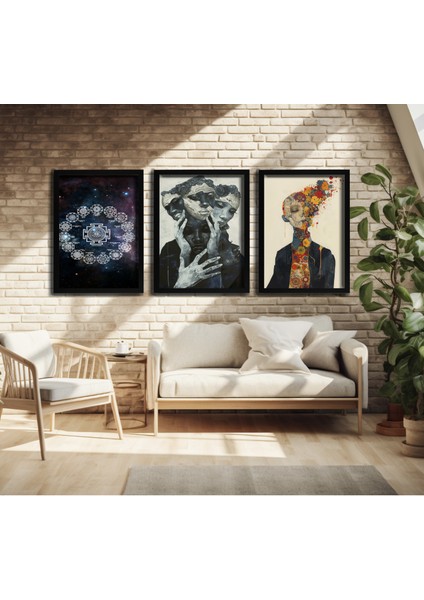 Modern Tarz Mdf Plastik Çerçeveli 3'lu Dekoratif Tablo 83 fırsatları