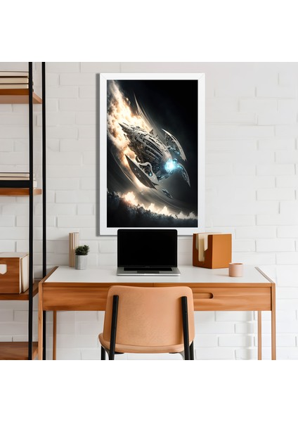 Space, Uzay, Yapay Zeka Mdf Plastik Çerçeveli Dekoratif Tablo 179