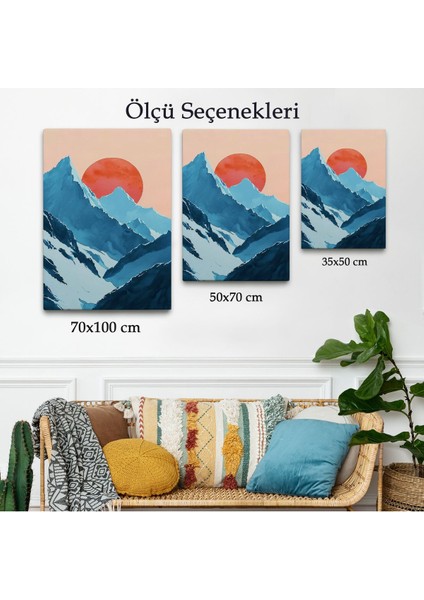 Dağların Arasındaki Soyut Güneş Manzara TABLO-7620