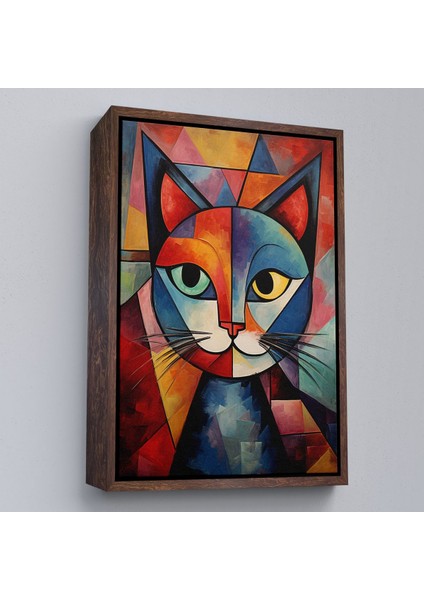Pablo Picasso Tarzı - Soyut Renkli Kedi TABLO-7375