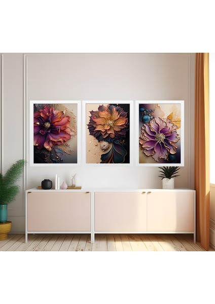 Modern Tarz Mdf Plastik Çerçeveli 3'lu Dekoratif Tablo 18 fiyatları