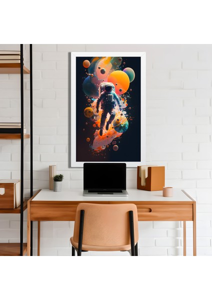 Space, Uzay, Yapay Zeka Mdf Plastik Çerçeveli Dekoratif Tablo 121