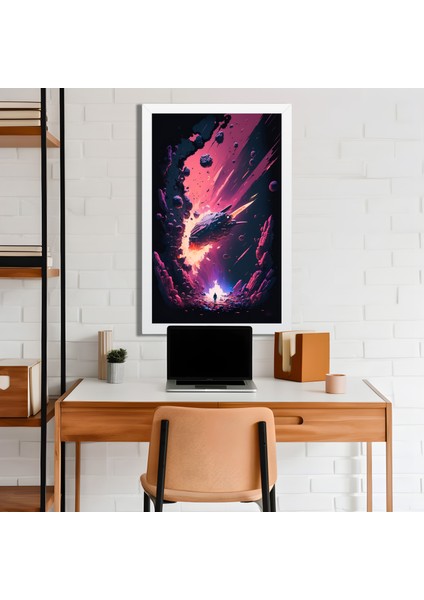 Space, Uzay, Yapay Zeka Mdf Plastik Çerçeveli Dekoratif Tablo 48
