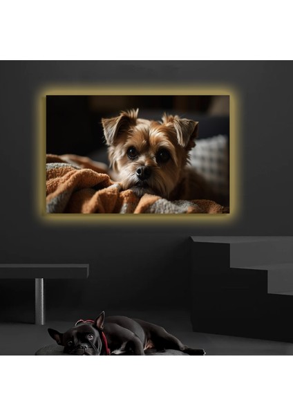 LED Işıklı Kanvas Tablo, 3D Dekoratif Baskılı Tablo Yapay Zeka Desteksli Hayvanlar 52