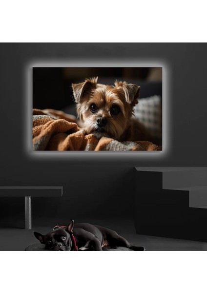 LED Işıklı Kanvas Tablo, 3D Dekoratif Baskılı Tablo Yapay Zeka Desteksli Hayvanlar 52
