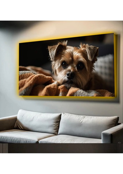 LED Işıklı Kanvas Tablo, 3D Dekoratif Baskılı Tablo Yapay Zeka Desteksli Hayvanlar 52