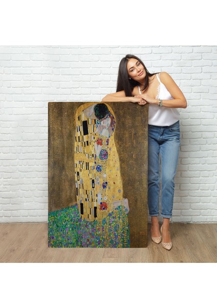 Çerçeveli Gustav Klimt'in Öpücüğü Tablo - The Kiss By Gustav KLIMT-7432