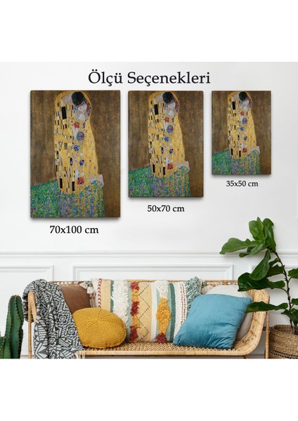 Çerçeveli Gustav Klimt'in Öpücüğü Tablo - The Kiss By Gustav KLIMT-7432