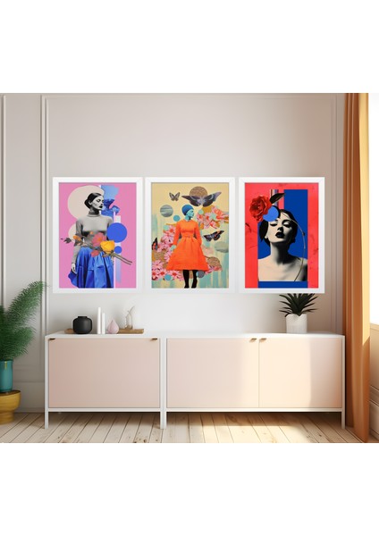 Modern Tarz Mdf Plastik Çerçeveli 3'lu Dekoratif Tablo 11 fiyatları