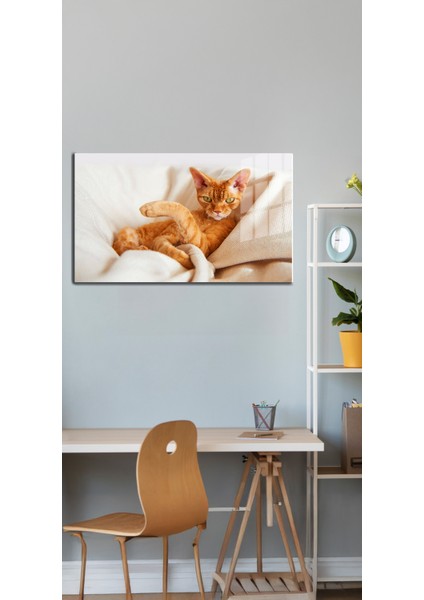 Eğlenceli Hayvanlar, Yapay Zeka Destekli, 3D Dekoratif Baskı Yatay Cam Tablo 622