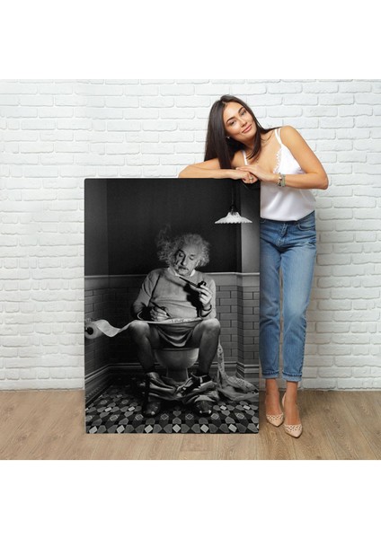 Albert Einstein - Tuvalette Pipo Içen Albert TABLO-7746