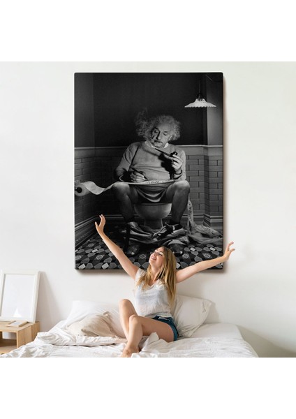Albert Einstein - Tuvalette Pipo Içen Albert TABLO-7746