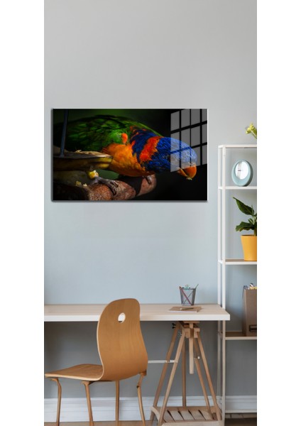 Eğlenceli Hayvanlar, Yapay Zeka Destekli, 3D Dekoratif Baskı Yatay Cam Tablo 270