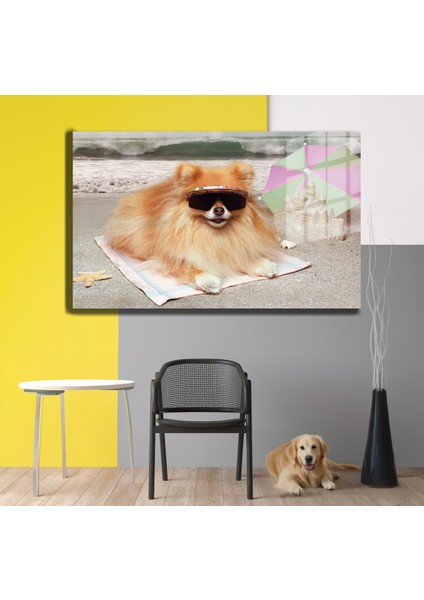 Eğlenceli Hayvanlar, Yapay Zeka Destekli, 3D Dekoratif Baskı Yatay Cam Tablo 312