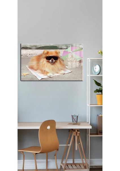Eğlenceli Hayvanlar, Yapay Zeka Destekli, 3D Dekoratif Baskı Yatay Cam Tablo 312
