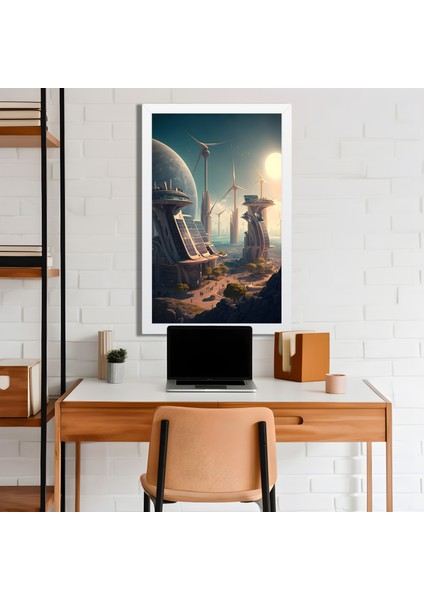 Space, Uzay, Yapay Zeka Mdf Plastik Çerçeveli Dekoratif Tablo 180