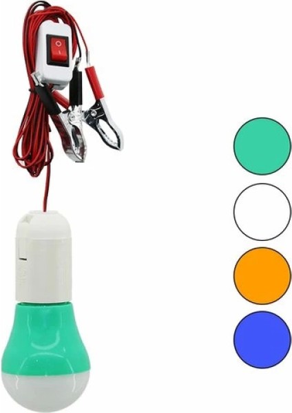 Seyyar - LED Lamba Akü Takviye Kablolu= 4mt 12V - 5W (4887)