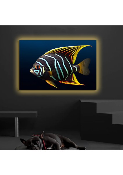 LED Işıklı Kanvas Tablo, 3D Dekoratif Baskılı Tablo Yapay Zeka Desteksli Hayvanlar 93