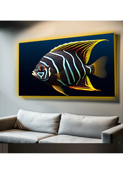 LED Işıklı Kanvas Tablo, 3D Dekoratif Baskılı Tablo Yapay Zeka Desteksli Hayvanlar 93