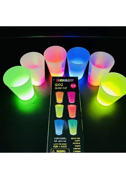 Glow Partisi Bardakları 6 Renk 6 Adet 1.5 Oz 4.5 x 6.5 cm (4887)