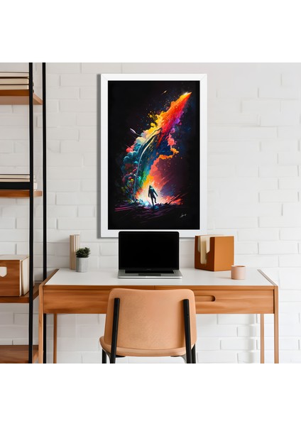 Space, Uzay, Yapay Zeka Mdf Plastik Çerçeveli Dekoratif Tablo 81