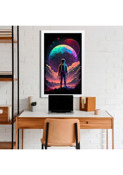 Space, Uzay, Yapay Zeka Mdf Plastik Çerçeveli Dekoratif Tablo 34