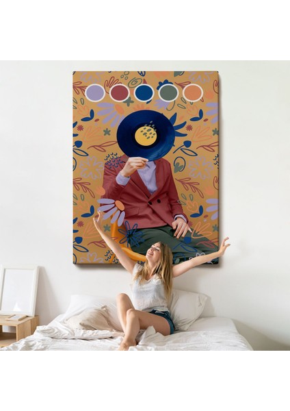 Sansalyede Oturan Adam Pop Art TABLO-7978