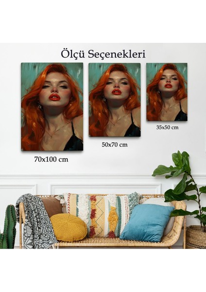 Kızı Saçlı Güzel Kadın TABLOSU-7957