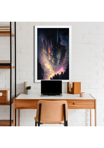 Space, Uzay, Yapay Zeka Mdf Plastik Çerçeveli Dekoratif Tablo 194