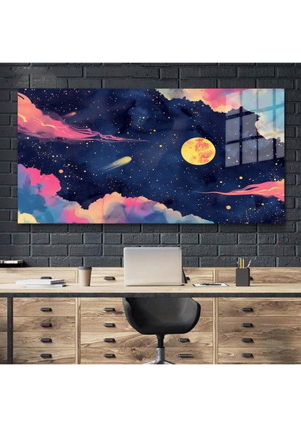 Sanatsal Yapayzeka, Creative Art, 3D Dekoratif Baskı Yatay Cam Tablo 391