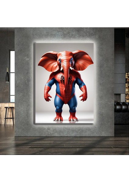 LED Işıklı Kanvas Tablo, 3D Dekoratif Baskılı Tablo Yapay Zeka Desteksli Hayvanlar 381