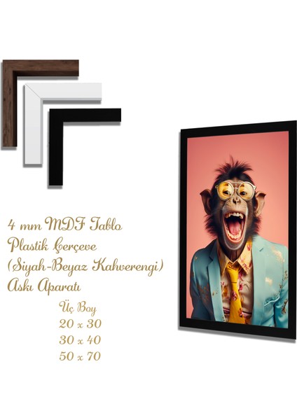 Yapay Zeka Görselli Mdf Plastik Çerçeveli Dekoratif Tablo