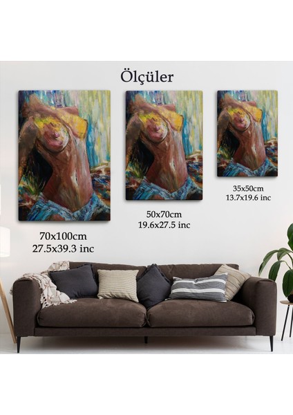 Çerçeveli Çıplak Seexi Kadın Dekoratif Duvar TABLOSU-6141