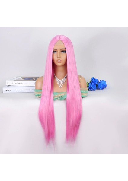Pembe Ekstra Uzun Tül Peruk