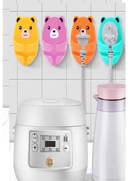 Büro Ev Ofis Düzeni Için 4parça Yapışır Kucaklayan Ayıcık Fiş Kablo Tutucu fiyatları