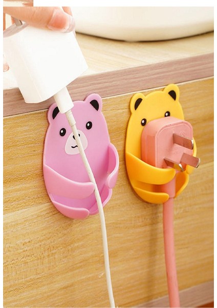 Büro Ev Ofis Düzeni Için 4parça Yapışır Kucaklayan Ayıcık Fiş Kablo Tutucu fırsatları