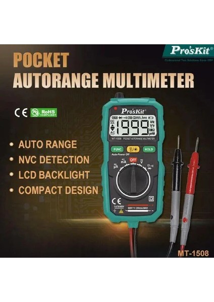 MT-1508 Cep Tipi Multimetre Ölçü Aleti