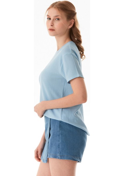 Ayıcık Nakışlı Bürümcük Kumaş Oversize Tişört modelleri
