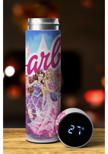 Kızlar Özel Tasarım Sıcaklık Göstergeli Dijital Led Paslanmaz Çelik Termos 450 Ml
