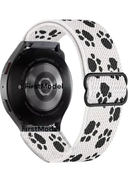 20 mm Universal Örgü Tokalı Bant Kordon Akıllı Pim Siyah Beyaz Patili